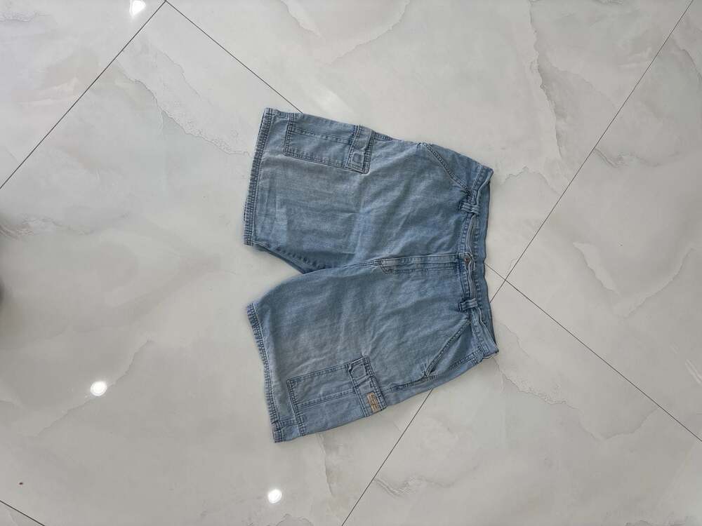 Vintage Wrangler Authentic Issue Light Wash Denim Cargo Carpenter Shorts